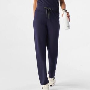 Figs High Waisted Livingston Basic Scrub Pants Navy Blue